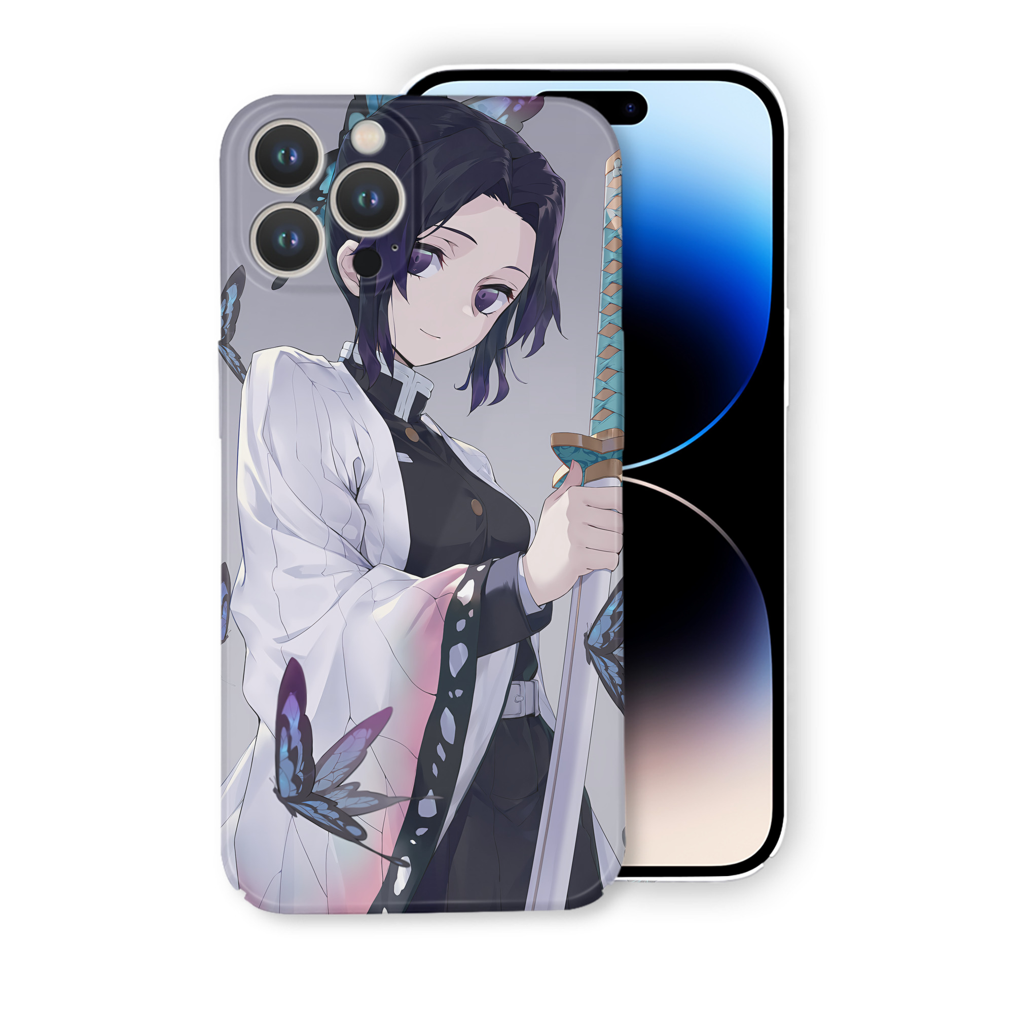 （画像用） 鬼滅の刃（きめつのやいば）蟲柱-胡蝶 しのぶ／こちょう しのぶ Kochou Shinobu 【iPhone 14シリーズ対応】ハードケース